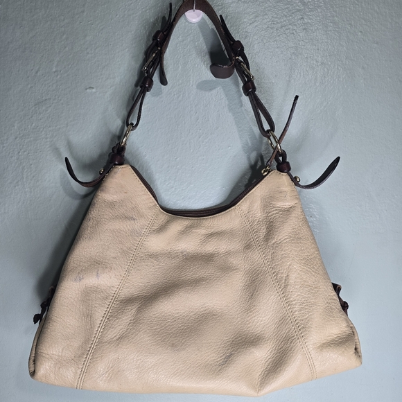 Dooney &handles! Hobo Cream Leather Hand or Shoulder Purse Adjustable Strap - Picture 12 of 15